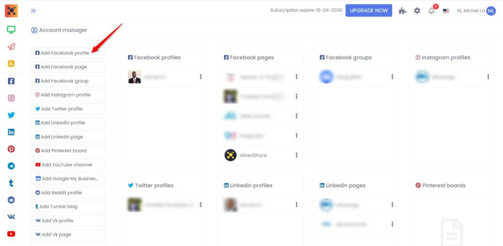 add facebook profile