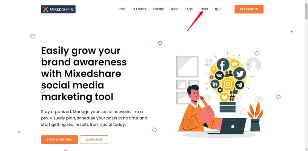 login MixedShare to create a facebook profile